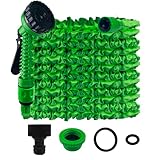 Gsakskdsap Gartenschlauch Flexibel, 100FT/30M Wasserschlauch Dehnbar Flexibler Schlauch Anschluss mit 7 Funktionen Garten Handbraus für Garten Haustier Autowäsche, Grün