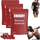 Cherry Recovery Gummies, Tart Cherry Gummies - Unterstützt die Muskelerholung, bekämpft Muskelkater & steigert Energie, GVO, vegan, 30 Gummies pro Packung (3)