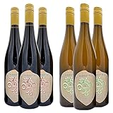 Demeter Traubensaft Probierpaket | 3 x Traubensaft Weiß, 3x Traubensaft Rot | naturtrüber Trauben-Direktsaft von Weingut Gustavshof