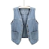 Cowboy Weste Damen?Jeansweste ärmellos?Cowgirl Weste mädchen?Jeans Weste Denim Jeansweste Frühjahr Sommer Sommerjacke Jeansmantel Jeansjacke Blau?M