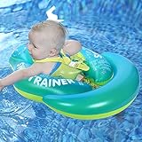 Vicloon Baby Schwimmring, Baby Schwimmen Ring mit Rückenschutz,Verstellbare Aufblasbare Baby Schwimmhilfe, PVC Schwimmreifen Float für Baby ab 3-6 Monate -Grün