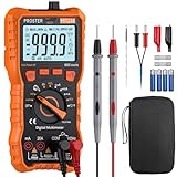 Proster Digitales Multimeter 6000 Zähler TRMS Auto Range NCV Detektor DC/AC Spannungsstrom Messgerät Temperatur Kapazität Widerstand Diode Durchgangsprüfer