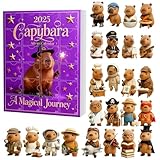 Capybara Weihnachts-Adventskalender,2D-Acryl-Dekoration, Weihnachtsgeschenke,Weihnachtsdekoration, Countdown-Kalender Anhänger für Zuhause, Weihnachtsbaum, Auto, Rückspiegel (Lila)