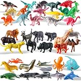 Kaisibum 40 Stück Tiere Figuren Wald Ocean Dino Figuren Ocean Wildtiere Dinosaurier Spielzeug Tierfiguren Zoo Dschungel Wild Meerestiere Spielzeug ab 5-8 Jahre Jungen Kinder