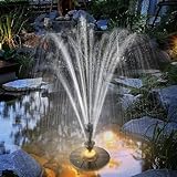 SZMP Springbrunnen für Gartenteiche 2025 NEU für draussen,6W LED Licht Teichpumpe 4 DIY Effekte mit 32.8ft Netzkabel,Schwimmender Fontäne Pumpe für Garten,DIY Wasserspiel,Teich,Fisch-Behälter