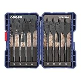 WORKPRO Holzbohrer-Set, flach, Sechskantschaft, Schnellwechsel, 12 mm, 16 mm, 18 mm, 20 mm, 22 mm, 25 mm, 28 mm, 32 mm, 8 Stück