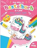 Bastelbuch ab 4 Jahre: Das XXL ِAusschneidebuch ab 4 Jahre für kinder | Schneiden Lernen, Kleben, Malen und Basteln! mit Einhorn und Prinzessinnen.