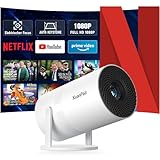 [Netflix-zertifizierter & Elektrischer Focus] Beamer 19000L 1080P Mini Beamer mit WiFi & Bluetooth Projektor mit 210° drehbarer Stand, Automatische Trapezkorrektur, Staubfilter & Wärmeableitungssystem