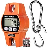 GRAM PRES Digitale Gepäckwaage Hakenwaage Küchenwaage Tragbare Hebewaage Industriewaage 300kg, für Koffer, Angeln, Jagd im Freien Waage, LCD Display