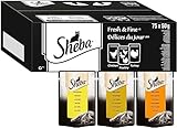 Sheba Fresh & Fine in Sauce - Hochwertiges Katzen Nassfutter - Portionsbeutel Multipack mit Huhn, Geflügel und Truthahn, 75 x 50g