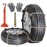 Universal Schneeketten für Auto 8Pcs Ninonly Schneeketten Auto Reifen Anti-Rutsch Gürtel Schnee Auto Sicherheit Reifenketten Fit für Auto/SUV Reifenbreite mit 165mm-265mmm/6.5'-10.4'