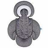 INFANZIA Baby Sitzverkleinerer für Alle Kinderwagen, Babyschale Einsatz und Körperstütze für Neugeborene, Säuglinge, Extraweiches Sitzeinlagenkissen​, Ideal für Alle Jahreszeiten (Grau)
