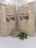 Teichsticks Teichfutter Sticks 3-Fach Mix 2 x 3,0 Kg (ca. 70 l) Beutel + Schmuckstein mit Muschelblume echte Teichpflanze Futter für alle Teichfische Goldfischfutter Koifutter Sahawa