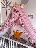 Baby Fancyroom Betthimmel für Babybett, Altrosa, Prinzessin Babywiege, Moskitonetz, Beistellbett Himmel, Babyzimmer Deko, Baldachin Kinderzimmer aus Premium Tüll