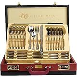 KARL HAUSMANN Besteck Set 12 personen - 72-teilig - Essbesteck Spülmaschinenfest Rostfrei - BesteckSet aus Edelstahl - Koffer - Cutlery set 12 People - Silverware Set - Bestecksets