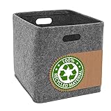 DuneDesign 100% Recycling: Filz Aufbewahrungsbox 33x33x33 - Kompatibel mit Kallax Regal - Cube Organizer Regalfach Einsatz - Ordnungsbox Kinderzimmer Filzkorb Aufbewahrung Kinder Spielzeugkiste