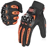 COFIT Motorrad Handschuhe, Touchscreen Motorradhandschuhe für Motorradrennen, Mountainbike, Motorcross, Klettern, Wandern und andere Outdoor Sportarten und Aktivitäten - Orange XL