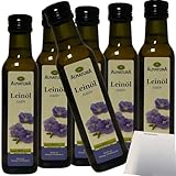 Alnatura Bio Leinöl kaltgepresst 6er Pack (6x250ml Flasche) + usy Block