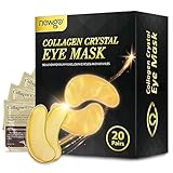 NEWGO Augenpads 20 Paar Eye Pads 24k Gold Hyaluronsäure Collagen, Augenpads Gegen Augenringe Hyaluron Eye Patch, Augen Gel Pads, Augenpflege Anti Falten, Tränensäcke, Puffiness