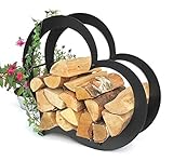 DanDiBo Kaminholzregal Metall Innen Herz Kaminholzständer 66 cm Holzkorb Kaminholzhalter Holzregal Brennholzregal