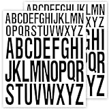 2 Blatt Selbstklebende Buchstaben Aufkleber Klebebuchstaben Groß zum Aufkleben Scrapbook Wasserfeste Vinyl Alphabet für Basteln im Freien Schilder Poster Briefkasten Fenster und Auto (Schwarz)