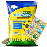 Rasensamen 5kg Sport und Spiel extra robust - schnellkeimend saatgut für 200m² - Rasensaat Sportrasen & Spielrasen - Grassamen für Neuansaat und Nachsaat - Rasen Frühjahr