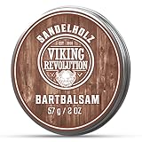Viking Revolution - Bart Balsam mit Sandelholzduft & Argan- & Jojobaöl - Bartwachs - Stylt, Stärkt & Macht Bärte & Schnurrbärte Weich - Herren Geschenke - Sandelholz - 57 g