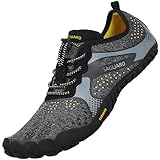 SAGUARO Barfußschuhe Herren Barfuss Schuhe Damen Barfussschuhe Outdoor Sport Zehenschuhe Fitnessschuhe rutschfest Traillaufschuhe Neues Schwarz,Gr.45