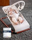 KUNU® Babywippe Neugeborene bis 24 Monate - Sichere Baby Wippe mit praktischer Tragetasche - Faltbare Wippe Baby inkl. Newborn-Einsatz - Natürliches Wippen ab Geburt - Pflegeleicht & Schadstofffrei