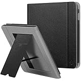 Fintie Hülle kompatibel für Tolino Vision 5 2019 / Kobo Libra H2O - Kickstand Schutzhülle mit Kartenfach Handschlaufe und Auto Sleep/Wake Funktion, Schwarz