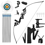 Dostyle Recurve Bogen Takedown Bogenschießen Pfeil und Bogen Set Jagd Langbogen Kit 40 lbs Right Hand