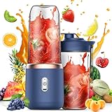 LYPPUL Tragbarer Mixer 400ml, Mixer Smoothie Maker, Portable Blender für Smoothies und Shakes mit 6 Klingen Mini Mixer Smoothie Maker to Go Rechargeable USB für Auto Sport Reisen Küche