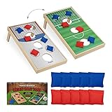 Relaxdays Cornhole, Wurfspiel Set, 10 Sandsäcke, Bean Bag Spiel, HxBxT: 18 x 29 x 58 cm, Indoor & Outdoor, mehrfarbig