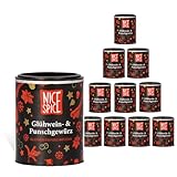 NICE SPICE Glühweingewürz, 10 Dosen (10 x 35g), Gewürzmischung für aromatischen Glühwein, Heißgetränke, Geschenk für Genießer, Gewürzvorrat