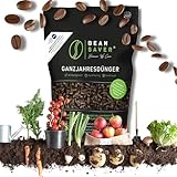 BeanSaver® Dünger aus Kaffeesatz [ganzjährig] natürlicher Langzeitdünger mit Schafwolle | organische Düngepellets für alle Pflanzen, Gemüse, Obst, Blumen, Bäume, Zimmerpflanzen (500g)