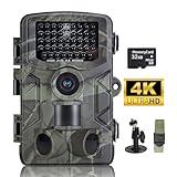 FunKind Wildkamera 4K 50MP, Wildtierkamera mit Nachtsicht Bewegungsmelder Weitwinkel 120°, 850nm IR LEDs Nachtsichtkamera, Nachtsicht bis zu 25 m, Jagdkamera mit 32 GB SD, Wasserdicht IP65