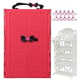 Toclsixz Puppen kleiderschrank für 30cm Puppe Zubehör und Kleidung inklusive Kleiderschrank, Schuhregal, Kleiderständer