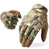 WTACTFUL Taktische Handschuhe,Tatical Gloves,Motorrad Handschuhe,Herren Touchscreen Motorradhandschuhe für Mountainbike, Motorcross,Klettern,Security,Wandern,Motorrad,Jagd Tarnung L