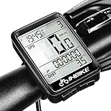 INBIKE Fahrradcomputer Kabellos Fahrradtacho Tachometer Kilometerzähler Fahrrad Kabellos Wasserdicht mit LCD Display Automatisches Aufwachen Radtachometer Radcomputer Weiß