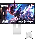 Kuycon P32K 32-Zoll-4K-UHD-Gaming-Monitor – 144 Hz, 1 ms MPRT, IPS Black, HDR10, G-Sync- und AMD FreeSync-kompatibel,USB-C 100 W,VESA-Halterung, 178°-Breitwinkel (Minimalistisch – mit Halterung)