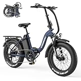 Touroll S2 E-Bike Klapprad Elektrofahrrad mit 20×4.0 Zoll Fat Tire, 48V 720Wh Akku für Lange Reichweite bis 120KM, 250W 55N.M Motor, 7-Gang-All-Terrain E-bike Herren Damen für MTB,Stadtpendler & Wildn