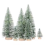 Pesfehhy 25 Stück Künstliche Miniatur-Weihnachtsbäume, 5 Größen, Grün, Sisal, Seide +, für Dekoration, DIY, Party, Dekoration, Kunsthandwerk