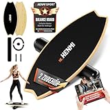 HENMI Balance Board aus Holz - Balancebrett mit rutschfester Oberfläche, Indoor Skateboard Surf Balance Board für Gleichgewichtstraining, Koordination, Home Fitness