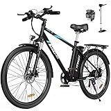 HITWAY E Bike Damen Herren E-Mountainbike 26 Zoll Pedelec Cityräder Elektrofahrrad,250W Motor,Li-Batterie 36V/14Ah ebike,7 Gängen,bis 45-100km