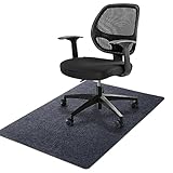 Bürostuhlmatte 120 x 90 cm, Byjogger Bürostuhlmatten für Hartholzböden, rutschfeste Bodenschutzmatte für Stühle, Matte, Teppichschutz, Schreibtischstuhlmatten, Büro (dunkelgrau, 90 x 140cm)