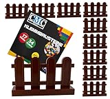 CMC imports 10 x Zaun Klemmbausteine Gartenzaun Lattezaun vers. Farben zur Auswahl Bausteine 1x4x2 Noppen Zaunelemente Kompatibel Einzelteile (090 - Braun)