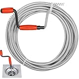 BBLTIFF Rohrreinigungsspirale, Abflussreiniger Spirale mit Kralle, 5m x 6mm - Abflussspirale, Rohrreiniger Spirale, Abfluss Spirale für die Reinigung von Toilettenspülbecken und Küchenrohren