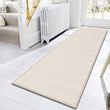 GOYLSER Waschbarer Läufer, Juteteppich, Läufer für Flur, rutschfester Badteppich, Läufer, Matte, Beige, für den Eingangsbereich, 3 m