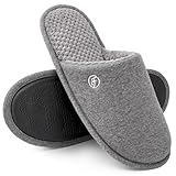 EverFoams Herren Strick Hausschuhe Leichter Memoryschaum Innen Pantoffeln,Dunkelgrau,42/43 EU