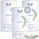 XbyX Energie 3er Set 1500 g | 48 Portionen | Veganes Superfood Proteinpulver für Shake oder Smoothie | Geschmacksneutrales Eiweißpulver mit essentiellen Aminosäuren & wertvollen Vitaminen